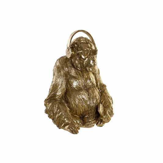 Golden headphone gorilla 27 x 26 x 36 cm