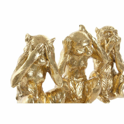 Golden three monkeys 13 x 11 x 19,5 cm