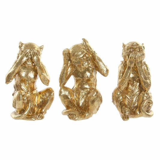 Trois singes dorés 13 x 11 x 19,5 cm
