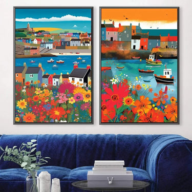 Quadro Stampa su Tela I colori della città - CupidoDesign