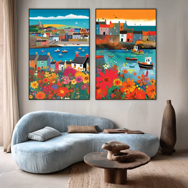 Quadro Stampa su Tela I colori della città - CupidoDesign