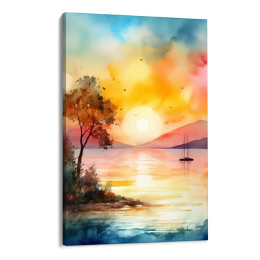 Quadro Stampa su Tela Il tramonto vivace - CupidoDesign