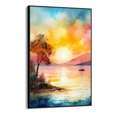 Quadro Stampa su Tela Il tramonto vivace - CupidoDesign