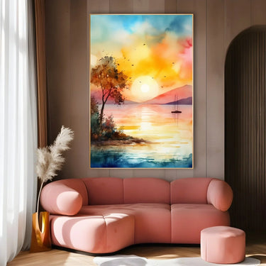 Quadro Stampa su Tela Il tramonto vivace - CupidoDesign