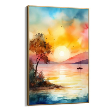 Quadro Stampa su Tela Il tramonto vivace - CupidoDesign