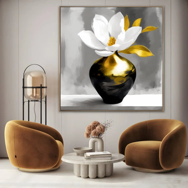 Quadro Stampa su Tela Il vaso dorato - CupidoDesign