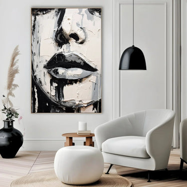Quadro Stampa su Tela Incanto in Bianco e Nero - CupidoDesign