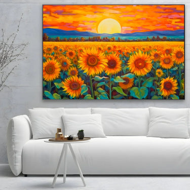 Quadro Stampa su Tela Infiniti Girasoli - CupidoDesign