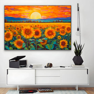 Quadro Stampa su Tela Infiniti Girasoli - CupidoDesign