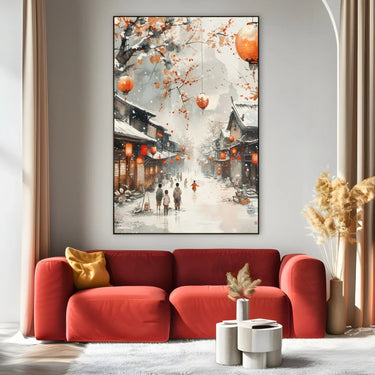 Quadro Stampa su Tela Inverno colorato - CupidoDesign