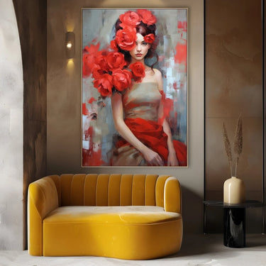 Quadro Stampa su Tela La Dama delle Rose - CupidoDesign