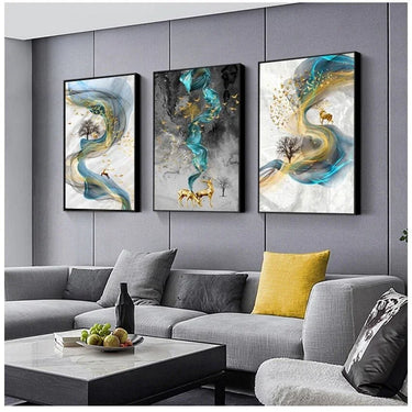 Quadro Stampa su Tela La quiete dopo la tempesta Set da 3 60x90cm - CupidoDesign