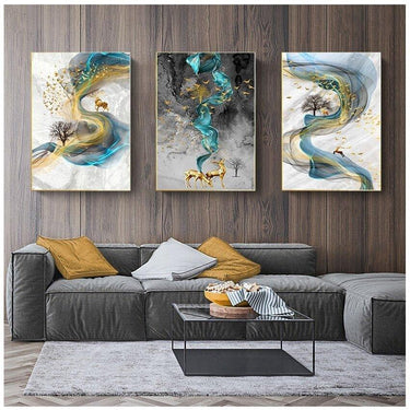 Quadro Stampa su Tela La quiete dopo la tempesta Set da 3 60x90cm - CupidoDesign