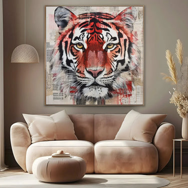 Quadro Stampa su Tela La tigre scarlatta - CupidoDesign
