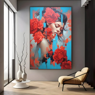 Quadro Stampa su Tela L'Abbraccio delle Rose - CupidoDesign