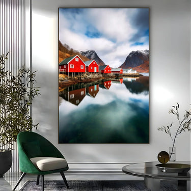 Quadro Stampa su Tela Lago scandinavo - CupidoDesign