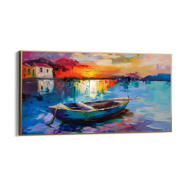 Quadro Stampa su Tela Laguna astratta - CupidoDesign