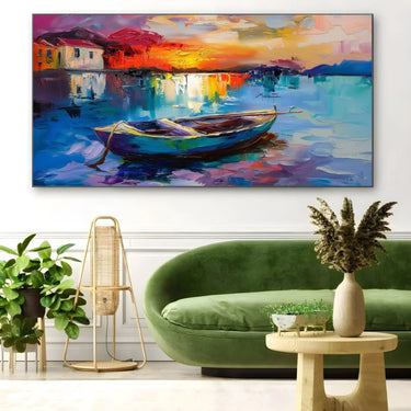 Quadro Stampa su Tela Laguna astratta - CupidoDesign
