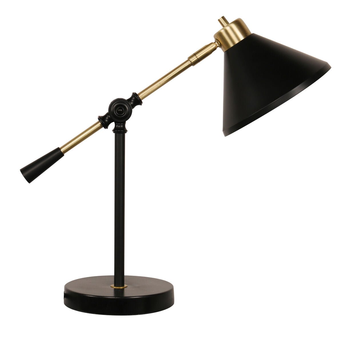 Lampada da tavolo DKD Home Decor Nero Dorato Metallo (17,7 x 38 x 40,6 cm) (17,7 x 44 x 40,6 cm)