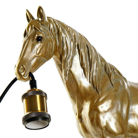 Bordslampa DKD Home Decor Resin 25W 220 V Golden Horse (59,5 x 16,5 x 47 cm)