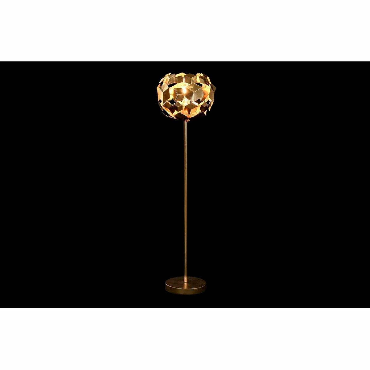 DKD Home Decor Golden Metal Modern geometrisk golvlampa (28 x 28 x 103 cm)