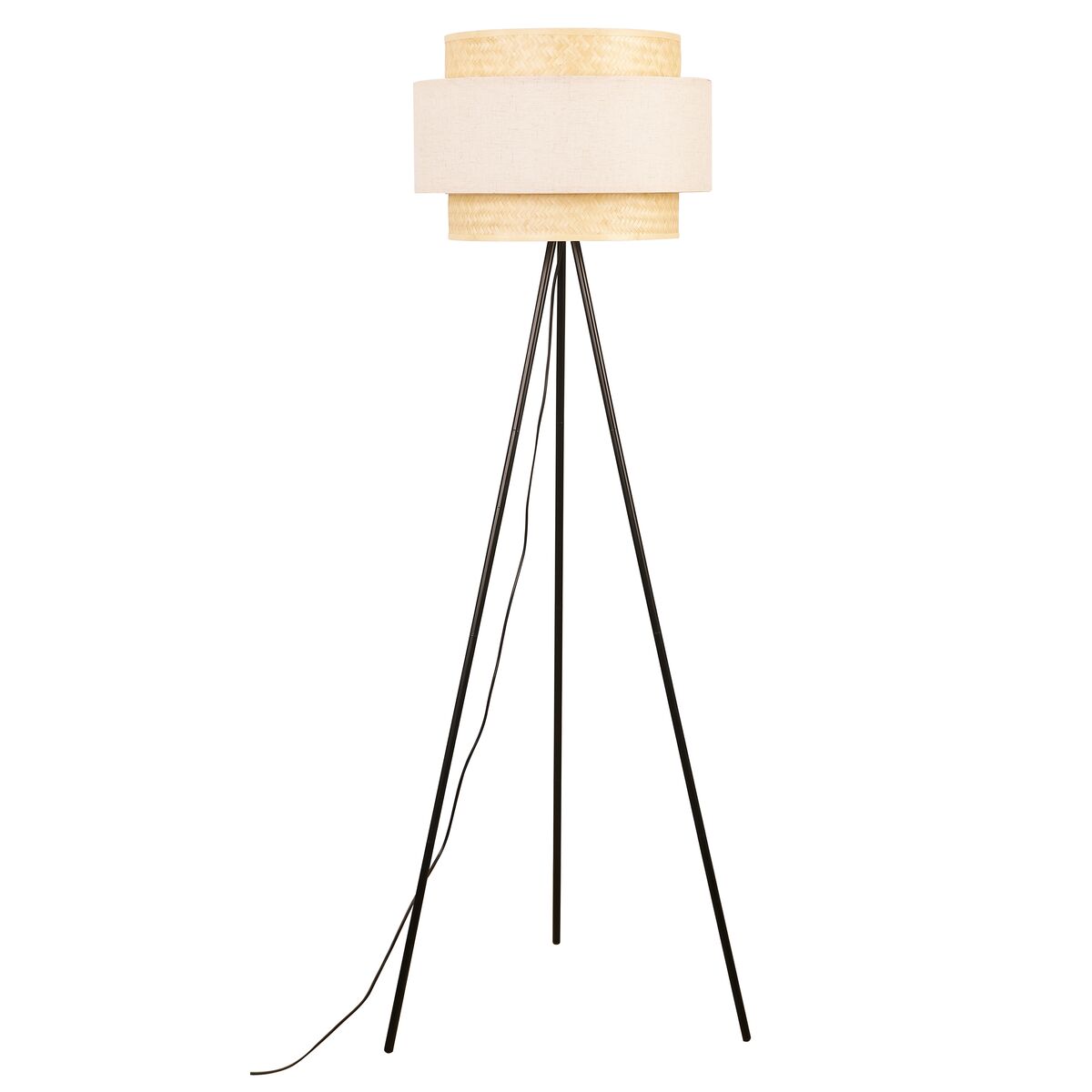 DKD Home Decor Lampadaire Polyester Bambou (50 x 50 x 163 cm)