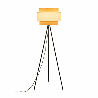 Lámpara de pie DKD Home Decor Poliéster Bambú (50 x 50 x 163 cm)