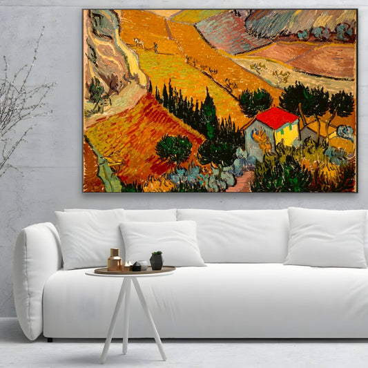 Krajobraz z domem i oraczem, Vincent Van Gogh