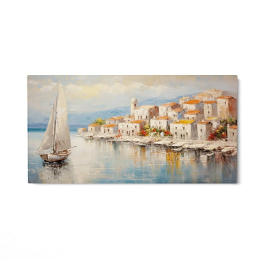 Quadro Stampa su Tela L'Attracco al Borgo Antico - CupidoDesign