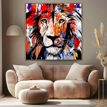 Quadro Stampa su Tela Leone di colori - CupidoDesign