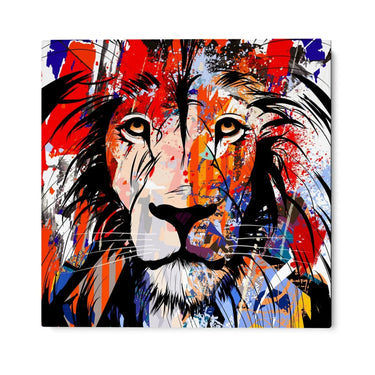 Quadro Stampa su Tela Leone di colori - CupidoDesign