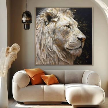 Quadro Stampa su Tela Leone Dorato - CupidoDesign
