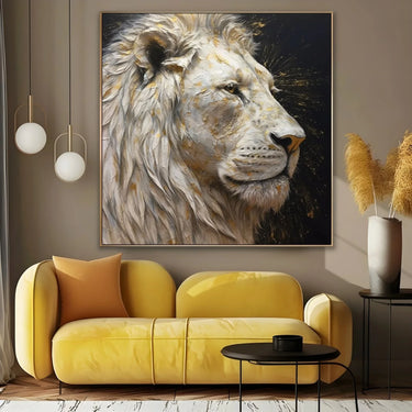 Quadro Stampa su Tela Leone Dorato - CupidoDesign