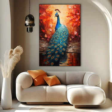 Quadro Stampa su Tela L'Incanto del Pavone - CupidoDesign