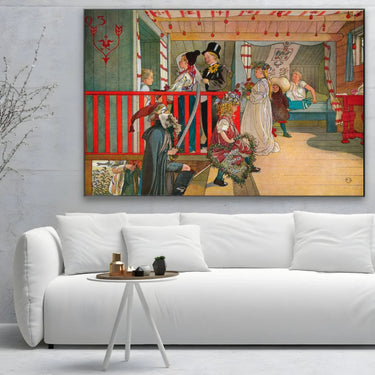 Quadro Stampa su Tela L'Onomastico nella Casa di Legno, Carl Larsson - CupidoDesign