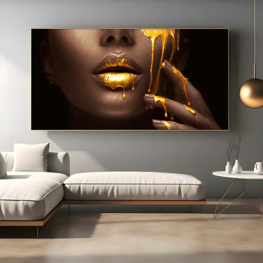 Quadro Stampa su Tela Lussuoso Golden - CupidoDesign