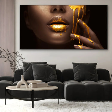 Quadro Stampa su Tela Lussuoso Golden - CupidoDesign