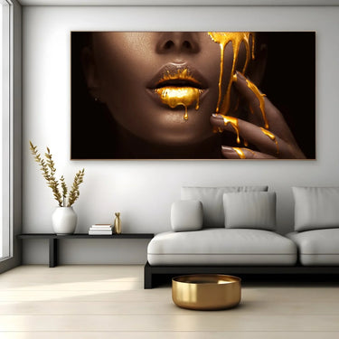 Quadro Stampa su Tela Lussuoso Golden - CupidoDesign