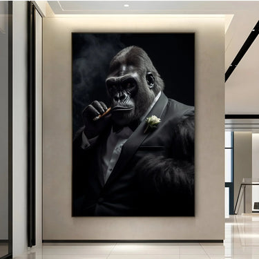 Quadro Stampa su Tela Maestoso Gorilla - CupidoDesign
