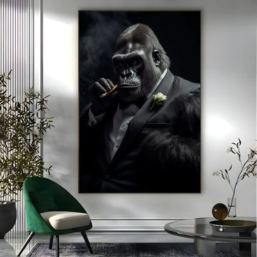 Quadro Stampa su Tela Maestoso Gorilla - CupidoDesign