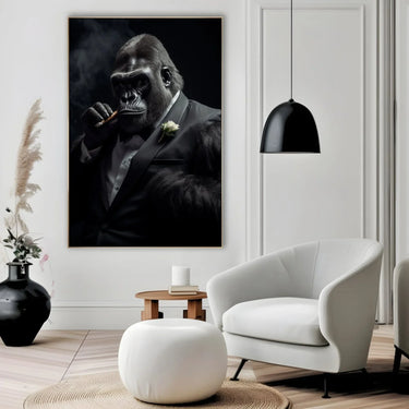 Quadro Stampa su Tela Maestoso Gorilla - CupidoDesign