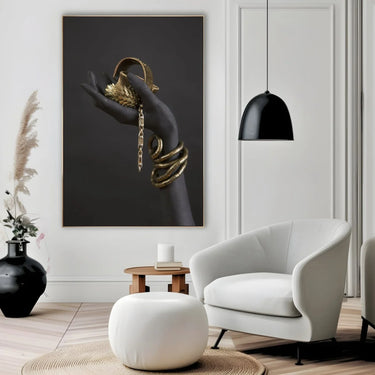 Quadro Stampa su Tela Mani Dorate - CupidoDesign