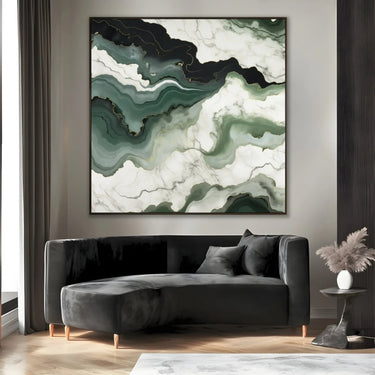 Quadro Stampa su Tela Marmo Verde - CupidoDesign