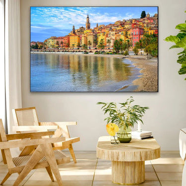 Quadro Stampa su Tela Menton, Costa Azzurra, Francia - CupidoDesign