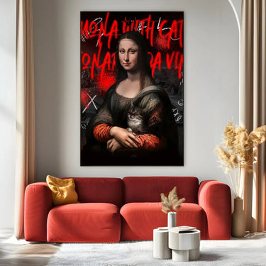 Quadro Stampa su Tela Mona Lisa Graffiti - CupidoDesign