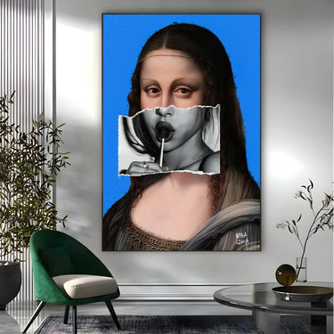 Quadro Stampa su Tela Mona Lisa Smile - CupidoDesign