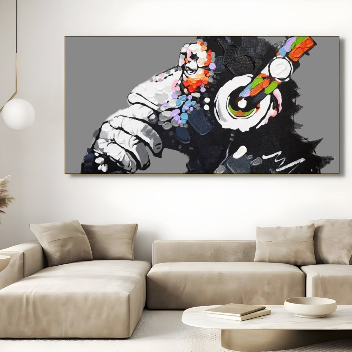 Monkey Art 100x200cm mit Gesims Schwarz