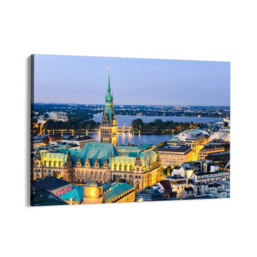 Quadro Stampa su Tela Municipio di Amburgo, Germania - CupidoDesign