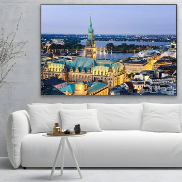 Quadro Stampa su Tela Municipio di Amburgo, Germania - CupidoDesign