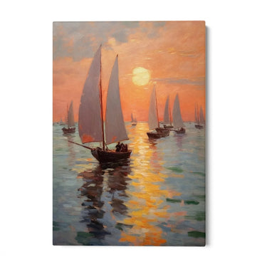 Quadro Stampa su Tela Navigando al tramonto - CupidoDesign